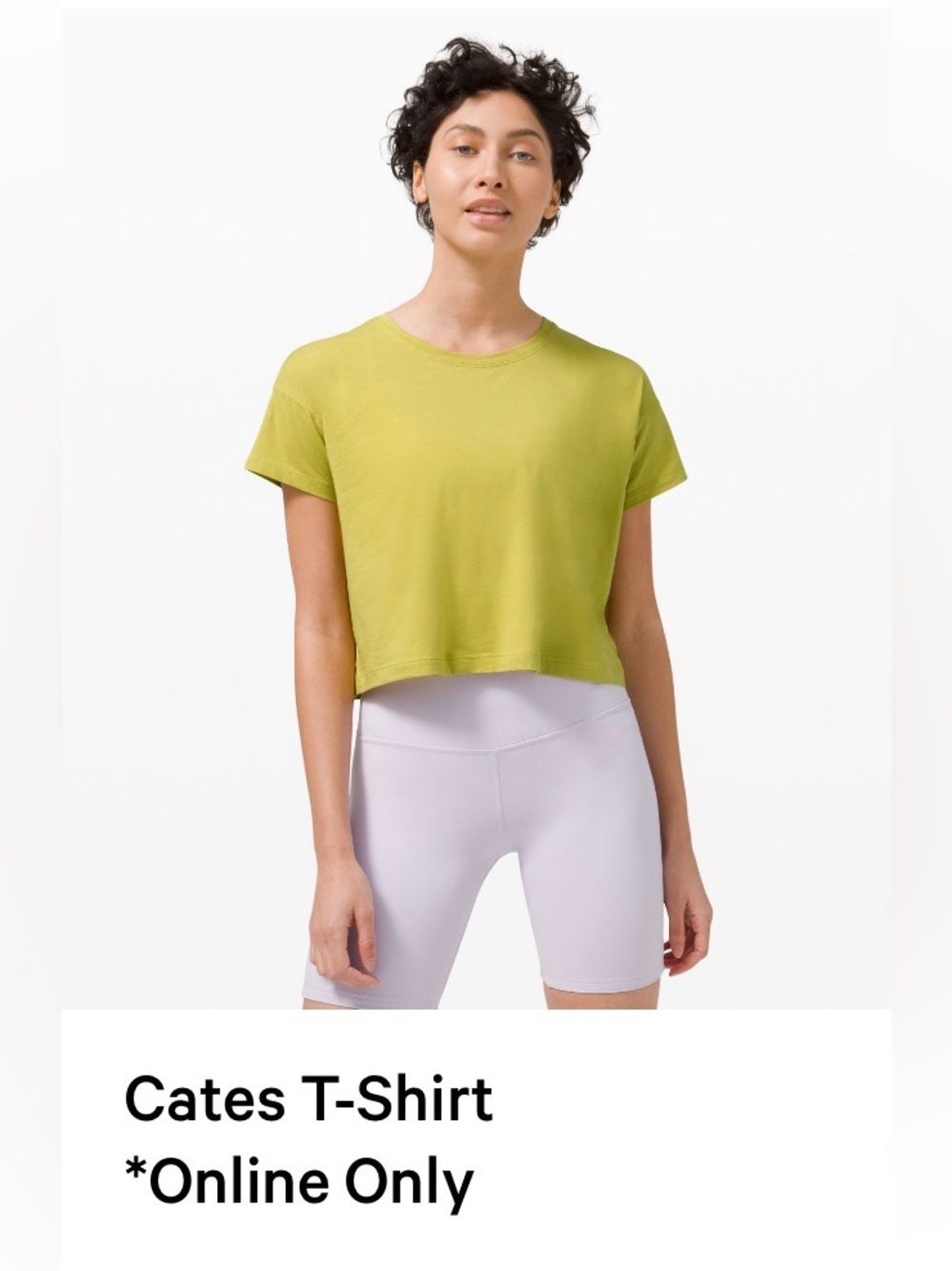 Lululemon Cates T-Shirt Crop Top - Lime Green